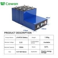 Lithium Iron prisma 90Ah 100ah 105Ah Lifepo4 baterai Kelas a 3.2v Cell LF100LA untuk sistem surya 12v 24v 48v