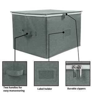 <b>Wine</b> <b>Glass</b> <b>Storage</b> <b>Box</b> Foldable Fabric 40x40x25cm Kitchen Tableware Organizer Minimalist Design - Product Image 2