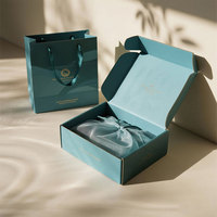 Boîtes d'Expédition en Carton Ondulé de Luxe Recyclées Pliables, Emballage Personnalisé Cadeau d'Artisanat, Boîte d'Expédition et d'Envoi, Set Sac Cadeau Papier/Organza