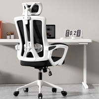Chaise de bureau avec accoudoir et accoudoirs, design moderne Chaise de conférence en maille pour visiteurs avec appuie-tête et repose-pieds