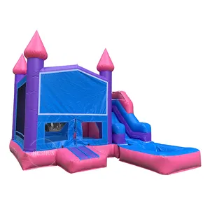 Castelo inflável de salto para crianças, rosa 3 em 1, alta qualidade, combo, temas personalizados, castelo redondo, inflável, para crianças