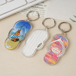 Tùy chỉnh Acrylic phim hoạt hình móc khóa, hình dạng bất thường sáng tạo <span class=keywords><strong>mini</strong></span> Flip Flops nhựa móc khóa - Product Image 4