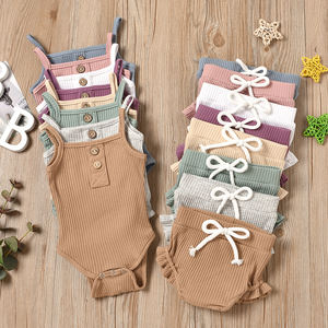 Conjunto de Verano para Bebé, 100% Algodón, Manga Corta, Mameluco para Bebé, Conjuntos de Vestidos para Niña, Conjuntos de Ropa para Niña - Product Image 2