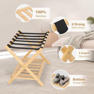 Thiết Kế Thanh Lịch Trọng Lượng Nhẹ Tùy Chỉnh Gấp Du Lịch Đứng Bằng Gỗ Gấp Hành Lý Giá Gấp Ráp Vali Giá Cho Văn Phòng - Product Image 2