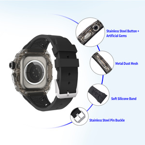 Kit de modificación de lujo, funda modificada para <span class=keywords><strong>Apple</strong></span> <span class=keywords><strong>Watch</strong></span> Series S10 46MM, funda protectora <span class=keywords><strong>transparente</strong></span> integrada + <span class=keywords><strong>correa</strong></span> de silicona - Product Image 2