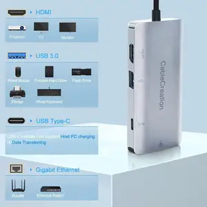 High Speed 4 In 1 Type C To Usb 3.0 Hdmi Rj45 Ethernet Multiport Adapter USB C HUB Dock For Matebook