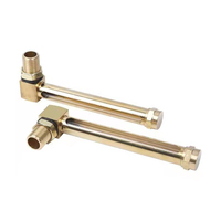 150MM L Type Corps En Laiton Jauge De Niveau De Liquide Tube En Verre Fileté Vue Verre Hexagone Connexion Tête Égale OEM Pris En Charge Huile NPT