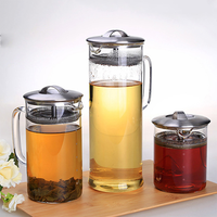 Théière en verre borosilicate avec infuseur, vente en gros d'usine personnalisée, 400 ml, 600 ml