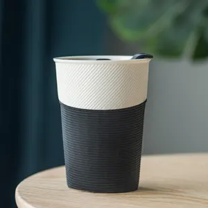 Eco friendly ceramic coffee mug anti-hot design mug customization recycled minimalist travel mug ceramic
