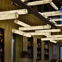 Lustre carré en marbre naturel doré Hullxine, luminaire moderne et luxueux à LED pour salle à manger et bar avec commande sans fil