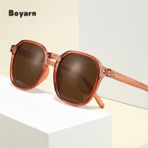 Boyarn Korean Style Brand Name Retro Candy Color Custom Logo Sticker For Wholesale Coffee Round Sunglasses