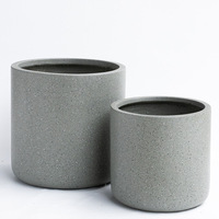 Pots de plantes modernes en ciment D33-D42, ronds, pour l'intérieur et l'extérieur, pour la décoration de jardin et de maison