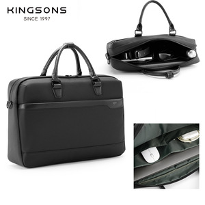 Kingsons Men's Business <b>Briefcase</b> 15 Inch Laptop Bag With Zipper Closure For Office Commuting - Product Image 1