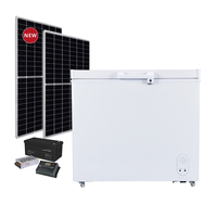 Congélateur coffre solaire 208L à porte unique, ouverture par le haut, DC 12/24V, alimentation batterie/électrique, éclairage LED, usage commercial/hôtelier, économe en énergie