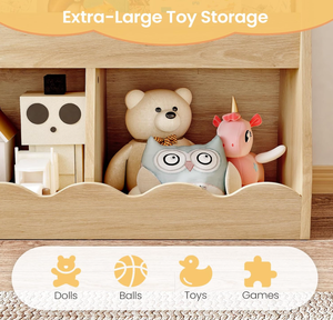 Organisateur de livres en bois, panier de rangement pour jouets, étagère à livres pour tout-petits, bibliothèque pour enfants, bibliothèque pour enfants avec 2 cubes de rangement pour la chambre des enfants - Product Image 4
