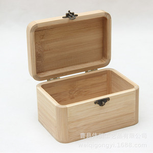 Caja de Almacenamiento de Bambú Rectangular con Cerradura, Caja para Té, Embalaje para el Hogar, Color Sólido - Product Image 3