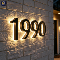 Plaque d'adresse lumineuse LED solaire de haute qualité, étanche IP65, pour maison, rue, porte, entreprise