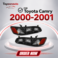 Topzonauto pour Toyota Camry 2000-2001 Phare Version US Fond Noir Kit d'éclairage LED automobile 81150-AA020 / 81110-AA020
