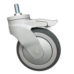 Medizinischer Toiletten stuhl mit Gewindes tiel Lenk rolle 5 Zoll wasserdichte Korrosionsschutz-Nylon-Kunststoff-Joch halterung für Kranken häuser - Product Image 1