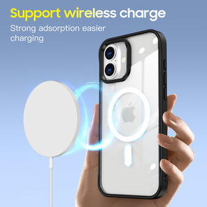 Clear Removable Back Cover Support Pattern Customized Luxury Magnetic Acrylic Wireless Charging <strong>Phone</strong> <strong>Case</strong> <strong>for</strong> iPhone 16 Pro Max - Product Image 6