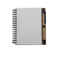 Carnet à spirale A5 personnalisé avec logo, couverture en kraft, fournitures de bureau et scolaires, papeterie avec autocollant et stylo, vente en gros