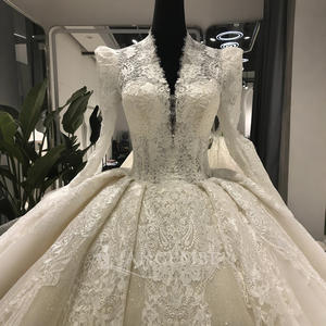 Jancember LSYX05 Lujoso cuello en V Bordado Encaje Vestidos de novia - Product Image 3