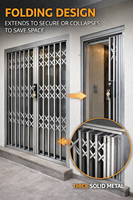 Grille de sécurité rétractable en acier inoxydable avec installation par vis pour fenêtres et portes, barrière de sécurité pliante en métal