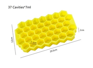Cubo redondo de nido de abeja con tapa, bandeja de cubitos de hielo, reutilizable, pequeño, gigante, portátil, vendedor superior, silicona, logotipo personalizado, sostenible, Moderno - Product Image 5