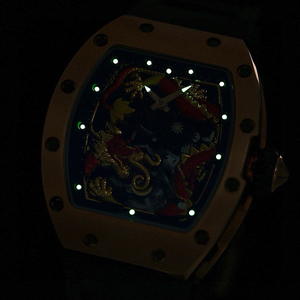 Reloj Mecánico para <span class=keywords><strong>Hombre</strong></span> de Alta Calidad con Caja de Oro Rosa, Esfera Luminosa con Dragón Oriental, Elegante y Lujoso, Resistente al Agua - Product Image 6