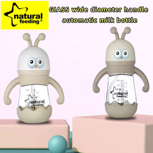 Usine <span class=keywords><strong>Anti</strong></span> <span class=keywords><strong>Colique</strong></span> 180mL <span class=keywords><strong>Biberon</strong></span> Bébé Verre Borosilicate Haut avec Fond Protecteur Poignée En Gel De Silicium Motif Imprimé - Product Image 3