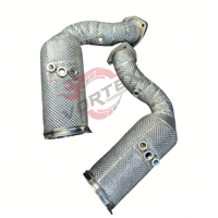 Vortex 304 Acier inoxydable 1,5 mm d'épaisseur Poli miroir Haut débit Collecteur d'échappement universel catalyseur intégré Audi RS Q8 SQ8 4.0T V8