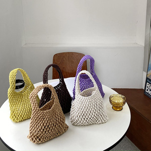 Bolsa de Praia de Crochê em Malha RTS, Rosa Magenta, Bolsa de Designer Mini para Mulheres - Product Image 4