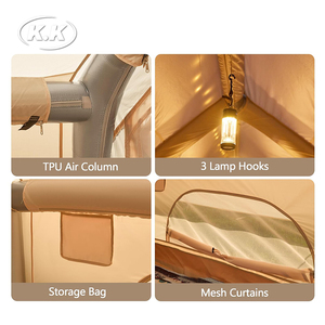 Kawagebo Kamp (KK) 10' X 7' Inflable 6.3 ㎡   Carpa <span class=keywords><strong>de</strong></span> Glamping Inflable para 3-4 Personas, Carpa <span class=keywords><strong>de</strong></span> Camping <span class=keywords><strong>de</strong></span> Tela Oxford - Product Image 5