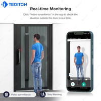 Tediton OEM&ODM Interphone intelligent numérique avec lecteur d'empreintes digitales, sonnette connectée Tuya Wifi, reconnaissance faciale 3D, interphone en temps réel, serrure de porte intelligente