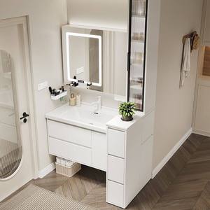 Customized waterproof <b>side</b> storage partition cabinet ceramic seamless basin honeycomb aluminum bathroom cabinet - Product Image 3