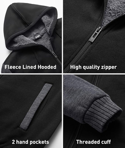<span class=keywords><strong>Sweat</strong></span> <span class=keywords><strong>à</strong></span> <span class=keywords><strong>capuche</strong></span> <span class=keywords><strong>zippé</strong></span> pour homme grande taille, personnalisé, <span class=keywords><strong>doublé</strong></span> polaire <span class=keywords><strong>Sherpa</strong></span>, épais et chaud, avec design en laine épissée - Product Image 6