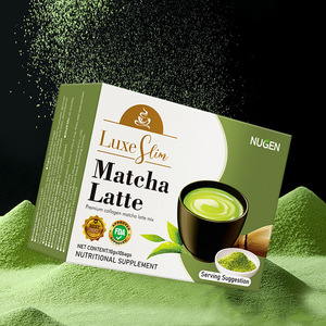 Poudre de thé vert matcha sans sucre, café instantané minceur en format boîte, emballage de 10 sachets - Product Image 3