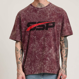 Camiseta Oversize Tie Dye para Hombre con Logotipo SSP Estampado en la Parte Delantera, Manga Corta, Cuello Redondo, Informal, de Algodón - Product Image 1