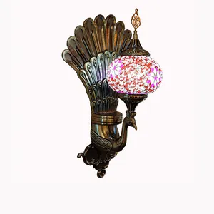 Lámpara de pared de estilo bohemio, mosaico hecho a mano o esmaltado, estilo turco