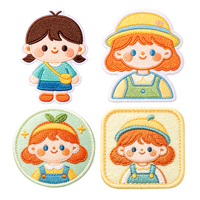 Patch personnalisable en tissu polyester avec personnage de dessin animé, broderie mignonne sur mesure pour vêtements, chapeaux et accessoires