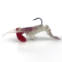 Leurre de pêche aux crevettes souples pêche au plomb coulant coloré leurre de crevette souple avec crochets lumineux UV crevette leurre de pêche souple