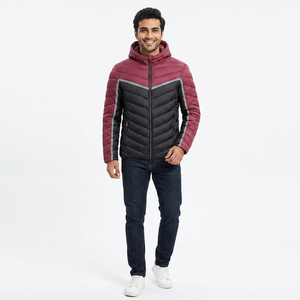 Veste matelassée légère en toile à col montant, nouvelle collection hiver, avec logo frontal, style streetwear pour hommes, vente en gros - Product Image 1