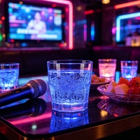 Vaso de Whisky LED Activado por Agua, 6 Colores, Vaso Luminoso, Apto para Alimentos, Irrompible, Reutilizable para Bar, KTV, Fiestas, Bodas y Eventos