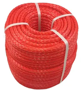 Fábrica Venda Quente De Alta Resistência 10mm 12mm 14mm Uhmwpe Fibra Trançada Sintética Corda De Guincho De Reboque