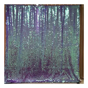 Effetto specchio Gradiente Viola 18 millimetri di Grandi Dimensioni Paillettes Lucido Disegno della Tenda Sullo Sfondo di 8x8 Ft - Product Image 1