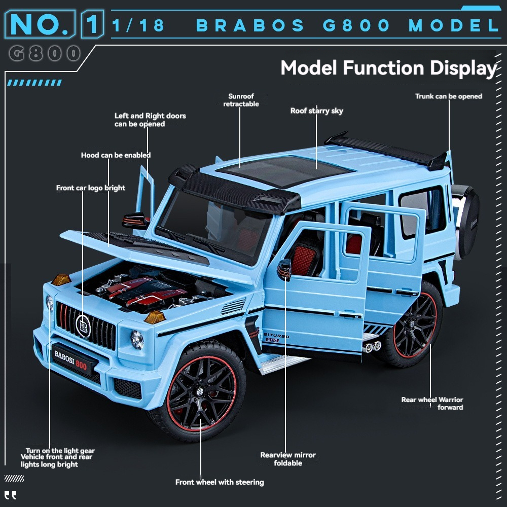 Diecast Car Model 1:18 - Benz Babosi G800 with Sound & Light