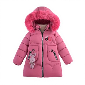 Nouvelle collection Hiver 2026 – <span class=keywords><strong>Manteau</strong></span> mi-long pour filles, style coréen, en polyester rembourré, épais, à col montant zippé, avec lettres de dessin animé - Product Image 1