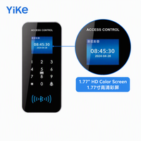 Keypad Kontrol Akses RFID Logam Tahan Air IP65 Frekuensi Ganda 125kHz 13.56MHz Pembaca Pintu Pintar Dengan Layar Digital