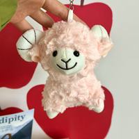 Pendentif en peluche mouton et agneau avec nœud papillon, pour sac, porte-clés de voiture, cadeau pour enfants, petite poupée