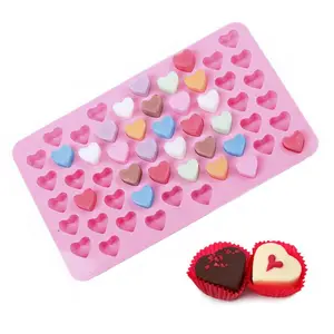 New Design High Quality 55 Sweet Hearts Silicone Heat Resistance Chocolate Mold Candy Cookie Baking Flexible Fondant Mold